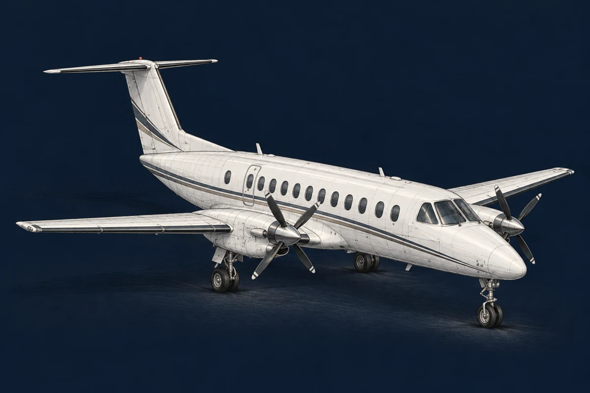 Beechcraft 1900 — aviation drawing with landing gear extended