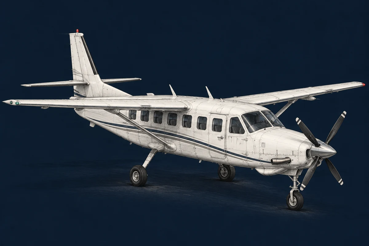 Cessna Caravan — aviation drawing with landing gear extended