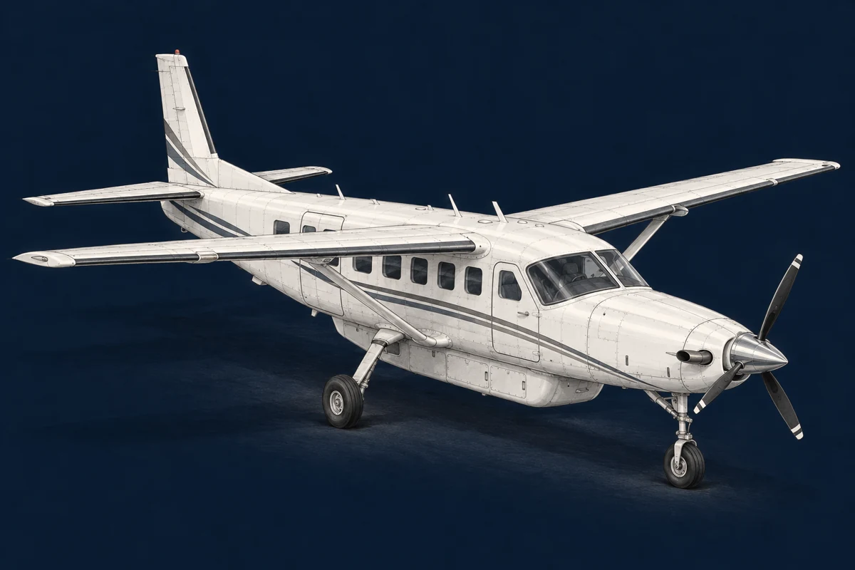 Cessna Grand Caravan EX — aviation drawing with landing gear extended