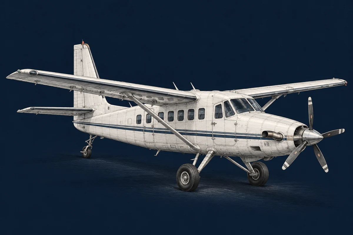 De Havilland Canada DHC-3 Turbo Otter — aviation drawing with landing gear extended